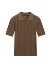 Поло Massimo Dutti SHORT SLEEVE WITH RIBBED DETAIL, Brown - фото 6