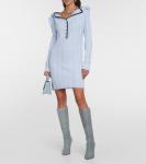 Шерстяное мини-платье с цепочкой Y/Project, синий - фото 2