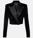 Короткий пиджак из бархата с хлопком Dolce&Gabbana, Nero - фото