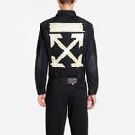 Куртка bronzing rubber strap arrow classic denim logo jacket Off-White, черный - фото 4