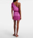 Сатиновое жаккардовое мини-платье Celie Poupette St Barth, Purple Reef - фото 3
