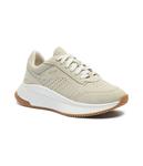 Кроссовки женские Boss кожаные с перфорацией, бежевый - фото