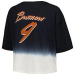 Женский кроп-топ Threads Joe Burrow черно-белый Cincinnati Bengals с дип-дай и номером игрока Majestic - фото 4