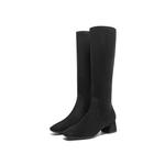 Высокие сапоги на каблуке 4,5 см женские черные BELLE, верх из черной кожи - фото 6