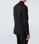 Хлопковая рубашка с добавками Prada, черный - фото 4
