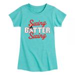 Бейсбольная футболка с рисунком Swing Batter для девочек 7–16 лет Disney's Licensed Character - фото