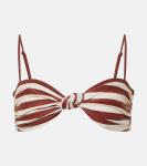 Полосатый верх бикини Johanna Ortiz, цвет ecru/marsala - фото