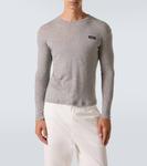 Футболка из хлопкового джерси с логотипом Miu Miu, Grey - фото 3