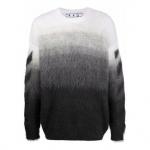 Свитер men's fw21 plush gradient round neck long sleeves pullover wool sweater loose fit autumn black Off-White, черный - фото
