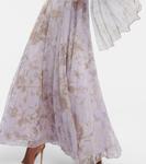 Шелковое платье с принтом Chiara Erdem, Lilac + White - фото 6