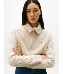 Шерстяной свитер Loose fit Tommy Hilfiger, бежевый - фото 4