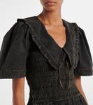 Джинсовое мини-платье с бантиком Ganni, черный - фото 4