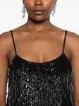 Топ с бахромой из пайеток TWINSET, черный - фото 5
