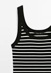 Топ Massimo Dutti STRIPE PRINT WITH ROUND NECK, Black - фото 8