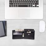 Мужской кожаный тонкий кошелек Guess, Charcoal/Black - фото 7