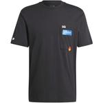 Футболка с рисунком на кармане Adidas, черный - фото