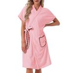 Женский банный халат-полотенце с карманами и поясом Inspire Chic, Pink - фото