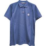 Moncler Мужская поло сине-серого цвета - фото 3