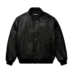 Куртка Sp5der Debossed Web Leather 'Black', черный - фото