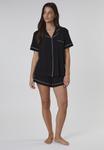 Пижамный комплект Loungeable TRADITIONAL SHORT SLEEVE SHORT SET, Black - фото 2