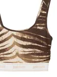 Кроп-топ с принтом зебры Just Cavalli, коричневый - фото 3
