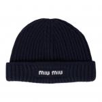 MIU MIU Тканевая шапка унисекс синяя, Blue - фото