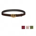 GUCCI Тонкий ремень GG Marmont, Brown - фото