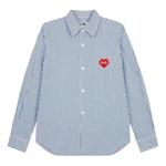 Рубашка striped shirt red emblem 'blue' Comme Des Garcons Play, синий - фото