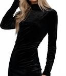 Active Basic Длинное бархатное платье с блестками, черное - фото 4