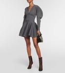 Мини-юбка в рубчик из смесовой шерсти ALAÏA, серый - фото 2