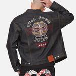 Джинсовая куртка мужская джинсовая синяя Evisu, синий - фото 3