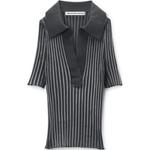 Обрезанная ребристая поло Alexander Wang, серый - фото