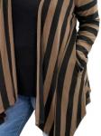 Полосатый кардиган черного/мокко цвета honeyme - фото 2