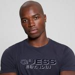 Футболка Guess Mens Eco Basic Velvet Logo, Smart Blue - фото 5