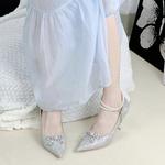 Ainer-cat Ainer cat Slim Heel High Heels 8cm Women's Silver - фото 8