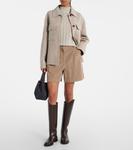 Свитер косой вязки с пайетками Brunello Cucinelli, Light Grey - фото 2