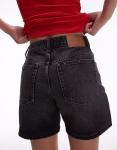Джинсовые шорты Topshop Editor черного цвета - фото 3