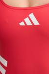 Купальник слитный Adidas 3-Stripes U-back, красный - фото 6