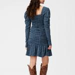 Мини-платье из пике GANNI, синее - фото 5