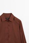 Блуза Massimo Dutti FLOWING SATIN LONG SLEEVE, Brown - фото 7