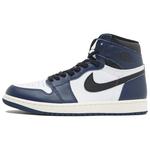 Кроссовки Jordan 1 Retro High OG Midnight Navy, синий/белый - фото
