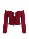 Elara Блузка в бордовом цвете - фото