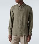Льняная рубашка Sunspel, Dusk Green - фото 3