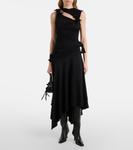 Асимметричное платье миди с драпировкой Enouk Acne Studios, черный - фото 2