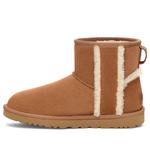 Угги (WMNS) UGG Classic Mini Shearling Logo 'Chestnut' - фото