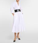 Хлопковое платье миди Alaïa, белый - фото 2