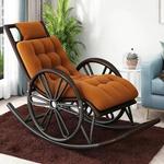 Кресло-качалка Kuchen с мягким матрасом и плетеными элементами "Колесо" - фото 4