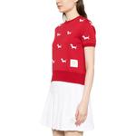 Топ Short sleeve Rib cuff Tee THOM BROWNE, красный - фото 4