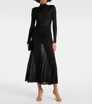 Платье макси из джерси с высоким воротником Tom Ford, черный - фото 2