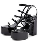 Кожаные сандалии на платформе Jessica Paris Texas, черный - фото 5